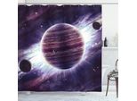 Abakuhaus Tenda Da Doccia Galaxis, Tema Spaziale, Pianeti Saturno Marte Nettuno, Stampa Artistica Fantascientifica Con Scena Solare, 175 X 240 Cm, Malva Viola