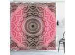 Abakuhaus Tenda Da Doccia Mandala, Stampa Retro BohéMien Ombre Essenza Primaria Del Cosmo Stile Medaglione, 175 X 180 Cm, Rosa E Marrone