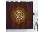 Abakuhaus Tenda Da Doccia Mandala, Etnica Tribal Universe Cultura Spirituale Asiatica Motivo Floreale Vintage, 175 X 240 Cm, Marrone Castagna Giallo
