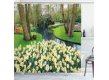 Abakuhaus Tenda Da Doccia Primaverile, Giardino Fiorito Nel Parco Ricreativo Con Prato Fresco E Laghetto Naturale, 175 X 220 Cm, Verde E Marrone