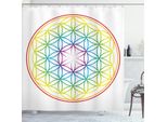 Abakuhaus Tenda Da Doccia Colorata, Motivo Fiore Della Vita Colori Vivaci Dimensioni Cosmiche Forme Spaziali Stampa Artistica, 175 X 200 Cm, Multicolore