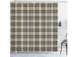 Abakuhaus Tenda Da Doccia Astratta, Linee Incrociate Tartan Motivo Tradizionale Britannico, 175 X 180 Cm, Beige Scuro Tortora Marrone Rossiccio