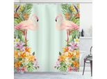 Abakuhaus Tenda Da Doccia Con Fiori, Uccelli E Fiori Tropicali Fiori Esotici Hawaiani Ibisco Palme, 175 X 180 Cm, Azzurro Arancione
