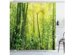 Abakuhaus Tenda Da Doccia Verde, Foresta Tropicale Amazzonica Con Animali E Piante, 175 X 200 Cm, Verde Bosco Verde Chiaro