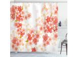 Abakuhaus Tenda Da Doccia Con Fiori, Fiori Di Ciliegio Giapponesi In Una Vivace Illustrazione A Colori, 175 X 220 Cm, Corallo Scuro Corallo Giallo