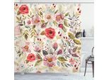 Abakuhaus Tenda Da Doccia Shabby Flora, Acquerello Astratto Primavera Papaveri Fiori Rose Boccioli Lascia Stampa Romantica, 175 X 240 Cm, Multicolore