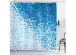 Abakuhaus Tenda Da Doccia Moderna, Immagine Geometrica Con Mosaico Digitale Vettoriale, Immagine Colorata Ombre Chiara, 175 X 200 Cm, Blu Scuro E Bianco