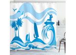 Abakuhaus Tenda Da Doccia, Surfista Sulle Onde, Sport Acquatici, Relax, Palme, Lago, Barca A Vela, Estate, Vacanze, 175 X 200 Cm, Blu Azzurro