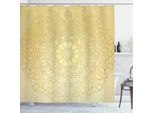 Abakuhaus Tenda Da Doccia Mandala, Motivi Romantici Circolari Di Ispirazione Arabescata, 175 X 240 Cm, Giallo Giallo Pallido