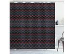 Abakuhaus Tenda Da Doccia Rossa E Nera, Motivo A Zig Zag Chevron Con Stampa A Strati Spessi E Sottili, 175 X 200 Cm, Grigio Antracite Chiaro
