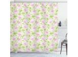 Abakuhaus Tenda Da Doccia Shabby Flora, Classico Motivo Floreale Primaverile Dai Colori Pastello, 175 X 180 Cm, Rosa Chiaro E Verde Pallido
