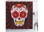 Abakuhaus Tenda Da Doccia Sugar Skull, Arte Ispirata Alla Catrina Con Teschi Decorati E Tema Floreale Commemorativo, 175 X 180 Cm, Multicolore