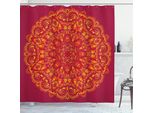 Abakuhaus Tenda Da Doccia Mandala, Con Piccoli Cuori Decorati, Stampa Buddista Culturale "Pace Dell'anima"", 175 X 240 Cm, Rosso Cinabro E Fucsia"