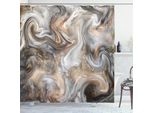Abakuhaus Tenda Da Doccia In Marmo, Colori Retrò Con Pennellate Artistiche In Acquerello Con Effetto Marmorizzato, 175 X 200 Cm, Sabbia Marrone Grigio Chiaro