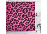 Abakuhaus Tenda Da Doccia Per Camera Adolescenti, Vivace Motivo Leopardato Alla Moda, Colori Moderni, Selvaggi E Sexy, 175 X 240 Cm, Magenta E Nero
