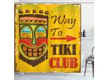 Abakuhaus Tiki Bar Tenda Da Doccia, Weg Zu Tiki Club Poster Vintage Design Retro Grunge Polinesiano Esotico Stampa Retrò, 175 X 240 Cm, Multicolore