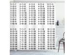 Abakuhaus Tenda Da Doccia Didattica, Tabellina Moltiplicativa Su Sfondo Bianco Matematica Algebra Scuola Studente, 175 X 180 Cm, Bianco Nero