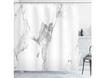 Tenda Da Doccia In Marmo Abakuhaus, Motivo Astratto Macchiato E Sfumato - Tema Architettonico Con Struttura Naturale, 175 X 200 Cm, Bianco Grigio Sabbia