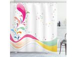 Abakuhaus Tenda Da Doccia Con Fiori, Graziosi Cerchi Trasparenti Con Pois E Fiori, Foglie, Bambine E Bambini, Design Infantile, 175 X 180 Cm, Multicolore