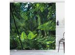 Abakuhaus Tenda Da Doccia Con Motivi Vegetali, Giungla Verde Natura Incontaminata Questioni Ambientali Flora Fauna Giungla Foresta Pluviale, 175 X 180 Cm, Verde