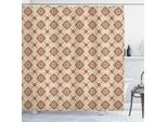 Abakuhaus Tenda Da Doccia Geometrica, Ispirazioni Orientali In Composizione Floreale Simmetrica Vendemmia, 175 X 200 Cm, Arancione Pallido Redwood