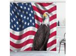 Abakuhaus Tenda Da Doccia Adler, Simboli Patriottici Del Paese Con Bandiera Americana E Aquila Calva, 175 X 240 Cm, Multicolore