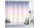 Abakuhaus Tenda Da Doccia Invernale, Nevicata Nelle Temperature Gelide Della Foresta Di Pini Dell'emisfero Settentrionale, Dicembre, 175 X 180 Cm, Multicolore