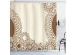 Abakuhaus Tenda Da Doccia Vintage, Disegni Mandala In Stile Antico Realizzati A Mano, Motivi Ispirati Alla Natura, 175 X 200 Cm, Color Caramello