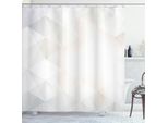 Abakuhaus Tenda Da Doccia Grigia E Bianca, Stile Poligonale Forme Geometriche Stilizzate Design Ispirato All'arte Contemporanea, 175 X 240 Cm, Grigio Chiaro E Bianco