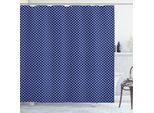 Abakuhaus Tenda Da Doccia Blu Navy, Motivo A Pois Vintage Nei Colori Marini Ispirazione Retrò Marina, 175 X 240 Cm, Blu Navy E Bianco