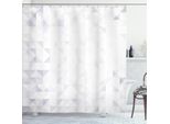 Abakuhaus Tenda Da Doccia Grigia E Bianca, Motivo Geometrico Poly Artsy Triangles Astratto In Diverse Tonalità Di Grigio, 175 X 240 Cm, Grigio Chiaro Bianco