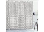 Abakuhaus Tenda Da Doccia Grigia E Bianca, Mosaico Mediorientale, Motivo Antico, Influenze Vittoriane Barocche Damascate, 175 X 220 Cm, Grigio Bianco