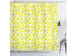 Abakuhaus Tenda Da Doccia Al Limone, Disegno Simplistic Hubbly Con Agrumi Nei Colori Verde E Giallo, 175 X 180 Cm, Verde Bianco Giallo