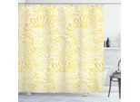 Abakuhaus Tenda Da Doccia Gialla, Motivo Floreale Vintage Disegnato A Mano Con Denti Di Leone E Astri In Fiore, 175 X 180 Cm, Giallo E Bianco