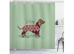 Abakuhaus Tenda Da Doccia Con Bassotto, Simpatico Cane Con Maglione Lavorato A Maglia, Motivo Animale Colorato In Stile Cartone Animato, 175 X 240 Cm, Multicolore