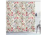 Abakuhaus Tenda Da Doccia Con Motivi Floreali, Collage Di Fiori Con Gladioli, Tulipani, Rose E Violette, Motivo Vivace E Allegro Ispirato Alla Natura, 175 X 220 Cm, Multicolore