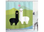 Abakuhaus Tenda Da Doccia Lama, Alpaca Innamorati Montagne Argentina Fauna Animali Stile Cartone Animato Motivo Digitale, 175 X 220 Cm, Multicolore