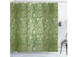 Abakuhaus Tenda Da Doccia Verde E Gialla, Motivo Vintage Con Motivi Floreali E Decorazioni Artistiche Tradizionali, 175 X 240 Cm, Verde Giallo