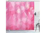Abakuhaus Tenda Da Doccia Rosa, Disegno Astratto Poligonale Con Effetto Frattale E Triangoli Nei Toni Del Rosa, 175 X 180 Cm, Rosa Pallido E Rosa Shocking