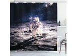 Abakuhaus Tenda Da Doccia Quadrata, Spaceman Sulla Superficie Lunare Orbit Science Exploring Expanding Horizons Immagine, 175 X 180 Cm, Blu Scuro E Bianco