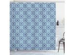 Abakuhaus Tenda Da Doccia Marocchina, Motivo Tradizionale A Mosaico In Stile Orientale, Motivo Ripetuto, 175 X 220 Cm, Blu Arancione Bianco