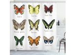 Abakuhaus Tenda Da Doccia Con Farfalle, Acquerello Artistico Insetti Primaverili Urania Helius Saturnia Pavonia Animal Design, 175 X 180 Cm, Multicolore