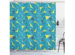 Abakuhaus Tenda Da Doccia Gialla E Blu, Motivo Geometrico A Griglia Triangolare Bassa In Mosaico, 175 X 180 Cm, Grigio Antracite E Giallo
