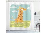 Abakuhaus Tenda Da Doccia Giraffa, Simpatico Disegno Infantile Di Animali Cartoon Per Bambini, Asilo, Sala Giochi, Baby Doodle, 175 X 200 Cm, Multicolore