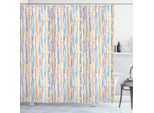 Abakuhaus Tenda Da Doccia Astratta, Opera D'arte Moderna Colorata Con Strisce Verticali E Linee Tratteggiate Su Sfondo Bianco, 175 X 180 Cm, Multicolore