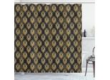Abakuhaus Tenda Da Doccia Art DéCo, Stile Art DéCo Ispirato All'era Del Jazz Con Motivo A Piume Di Pavone Disposte Verticalmente, 175 X 240 Cm, Arancione Chiaro E Marrone Scuro