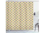 Abakuhaus Tenda Da Doccia Con Motivi Floreali, Composizione Doodle Art Con Petali Bicolori, Crescita Naturale Semplificata, 175 X 180 Cm, Giallo Terra E Grigio