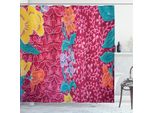 Abakuhaus Tenda Da Doccia Asiatica, Fiori Colorati In Stile Batik Balinese, Stampa Tradizionale Orientale, 175 X 200 Cm, Multicolore
