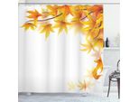 Abakuhaus Tenda Da Doccia Autunnale, Foglie D'acero Che Cadono Nella Stagione Autunnale, Design Digitale A Tema Ambientale, 175 X 240 Cm, Giallo Arancione E Marrone