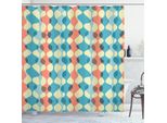 Abakuhaus Tenda Da Doccia Astratta, Disposizione Verticale Con Colori Vintage Stile Retrò Motivo A Strisce Curve, 175 X 240 Cm, Multicolore